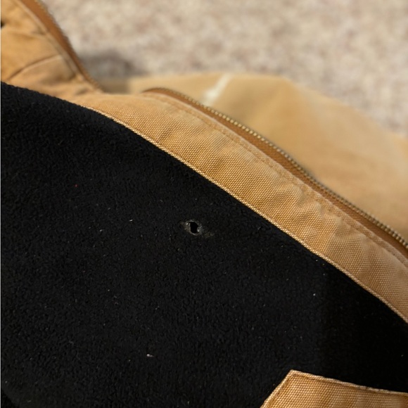 Carhartt Tan Hooded Work Jacket Durable Canvas - Picture 7 of 8